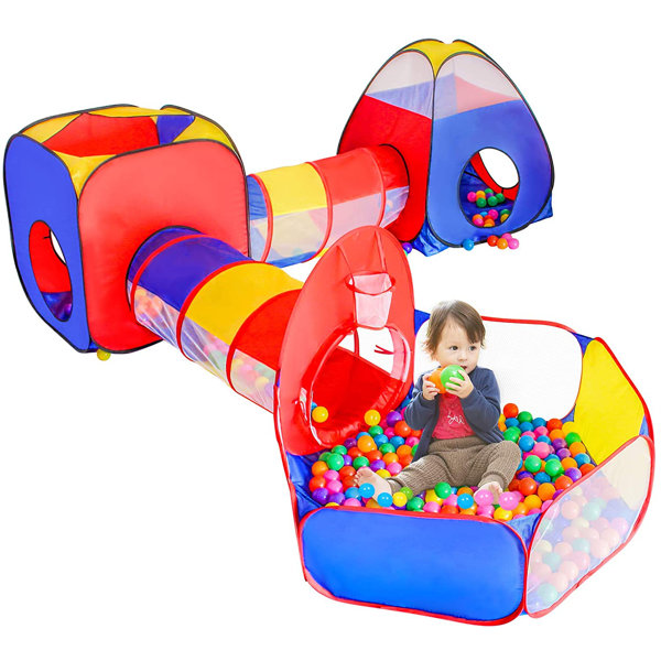 wilwolfer 101 x 111 Indoor Polyester Popup Play Tunnel with Carrying